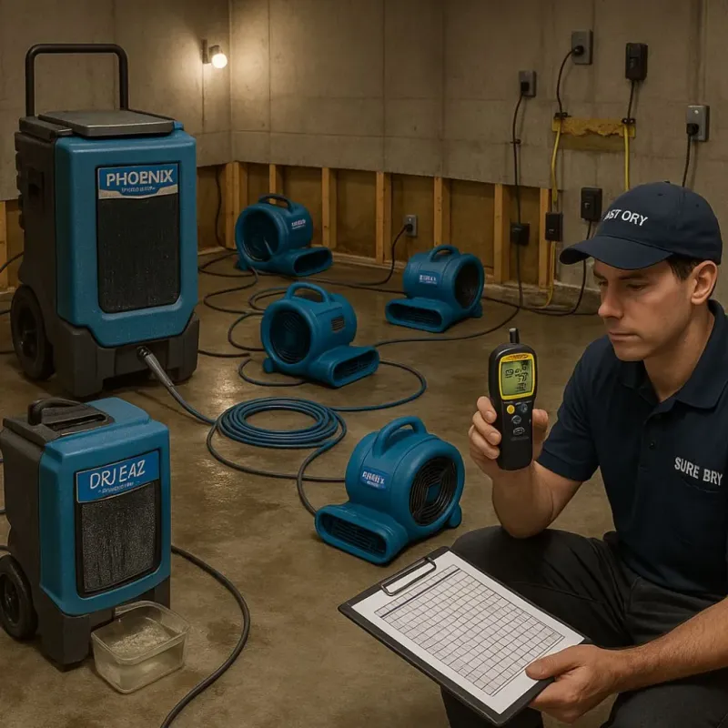 Structural Drying and Dehumidification process in Richmond, MN
